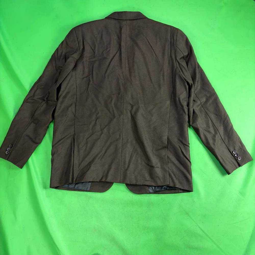 StudioSuits Naples Pure Wool Fine Tweed Blazer Mens 46R Olive Green Hand Crafted